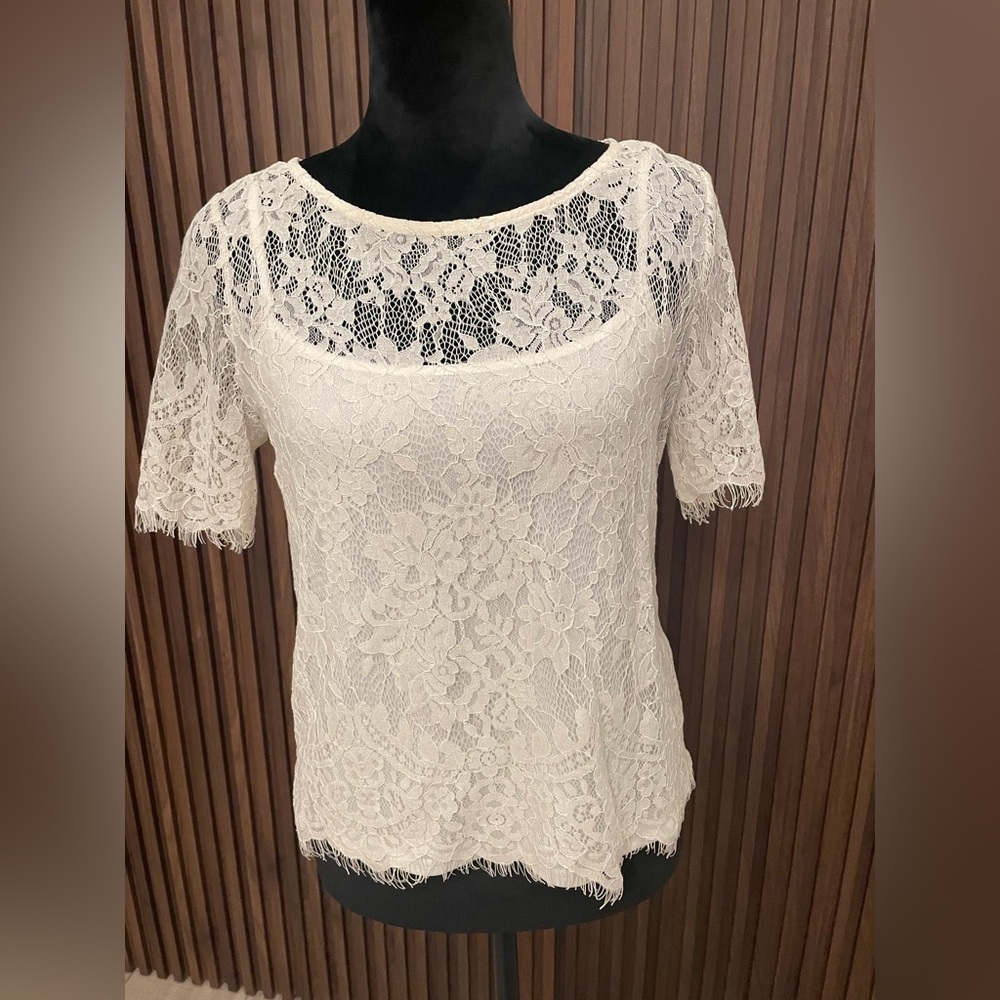 White lace top, like new.